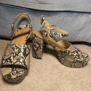 Snakeskin Platform Heels